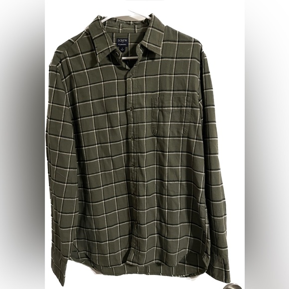 J. Crew Other - J Crew Button Up Long Sleeve Flannel Shirt Size L Green